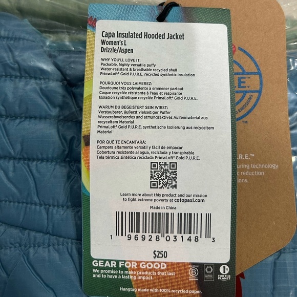 Capa Women's Large Insulated Hooded Jacket Blue Light Green NWT Puff Puffer - Picture 4 of 16